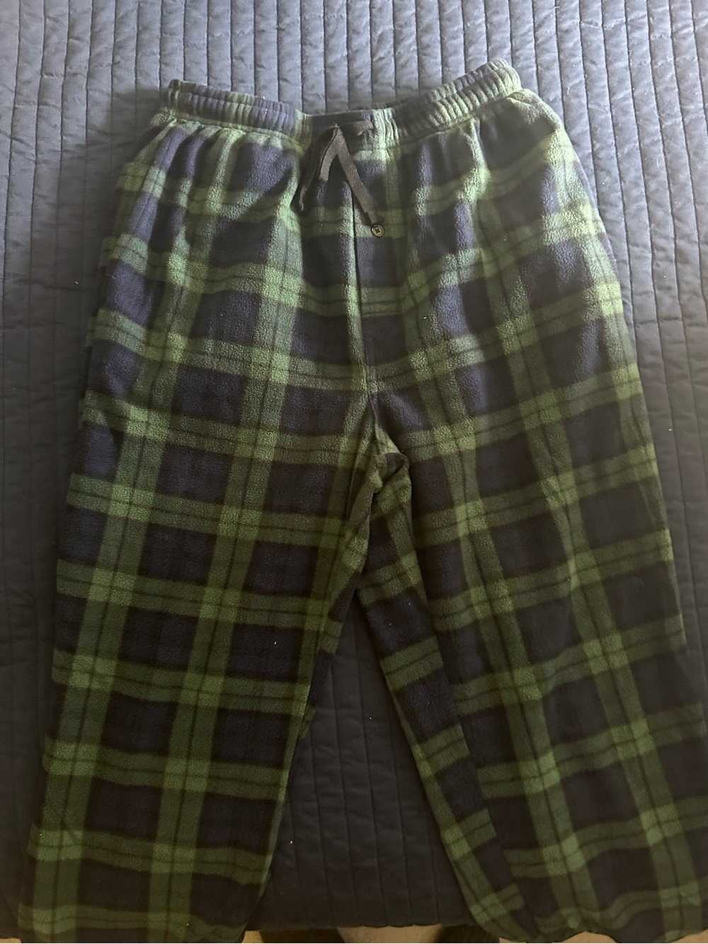 Men’s Plaid Fleece Pajama Pants - Green/Blue